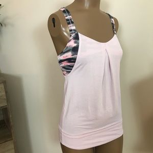 LULULEMON Pink & Black WATERCOLOR Yoga TANK TOP 2